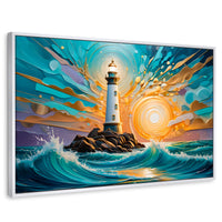 Cuadros Decorativos Canvas Revolution | Faro Bajo El Cielo | Rectangular | Portada | Marco Blanco