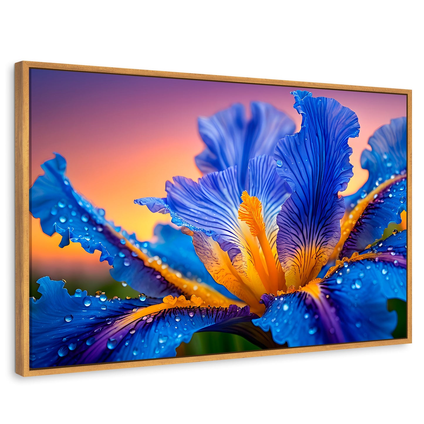 Cuadros Decorativos Canvas Revolution | Flor Iris Divino | Rectangular | Portada | Marco Madera