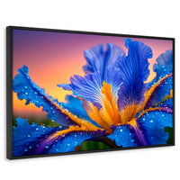 Cuadros Decorativos Canvas Revolution | Flor Iris Divino | Rectangular | Portada | Marco Negro