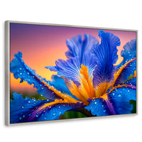 Cuadros Decorativos Canvas Revolution | Flor Iris Divino | Rectangular | Portada | Marco Plateado