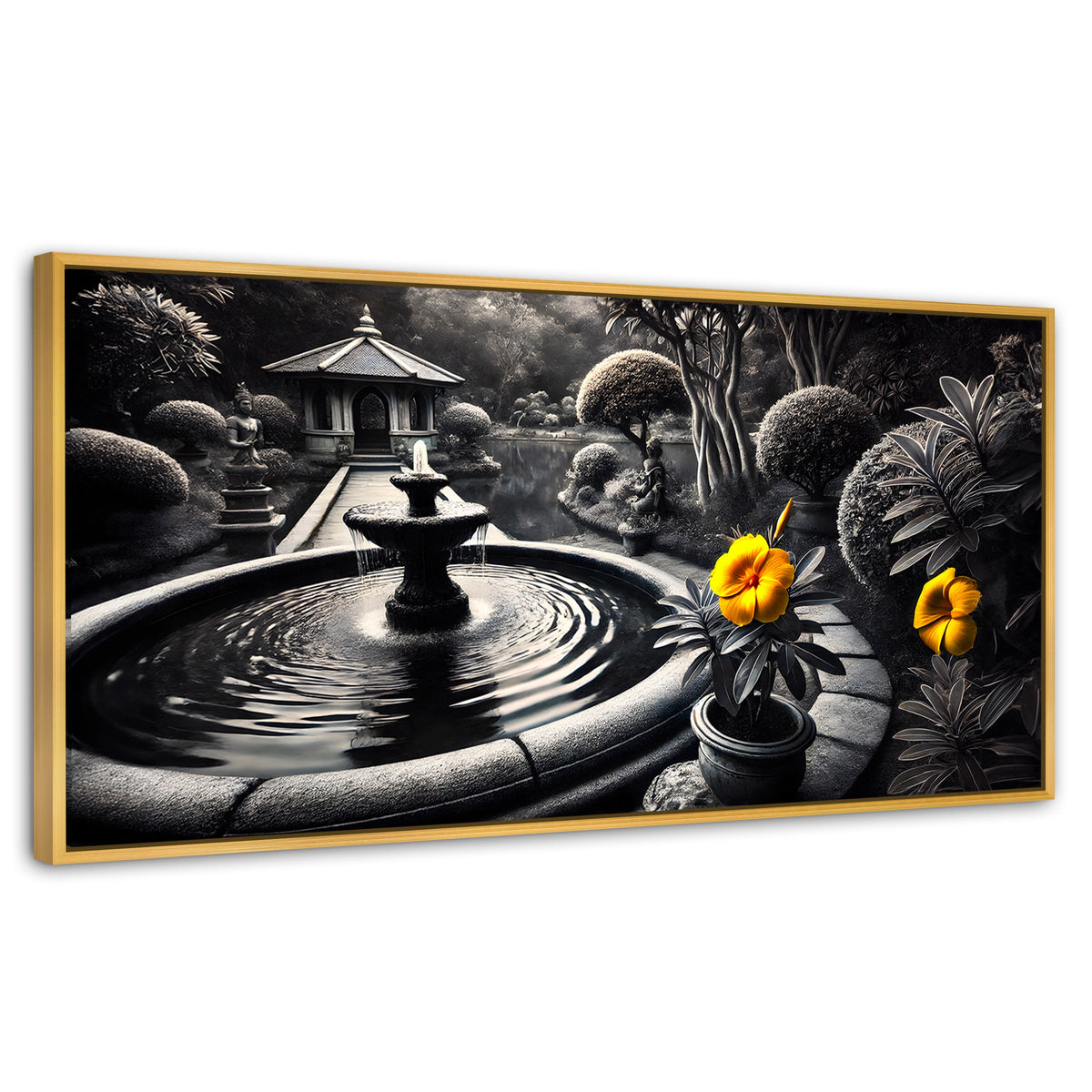 Cuadros Decorativos Canvas Revolution | Florecer Y Fluir | Panoramico | Portada | Marco Madera