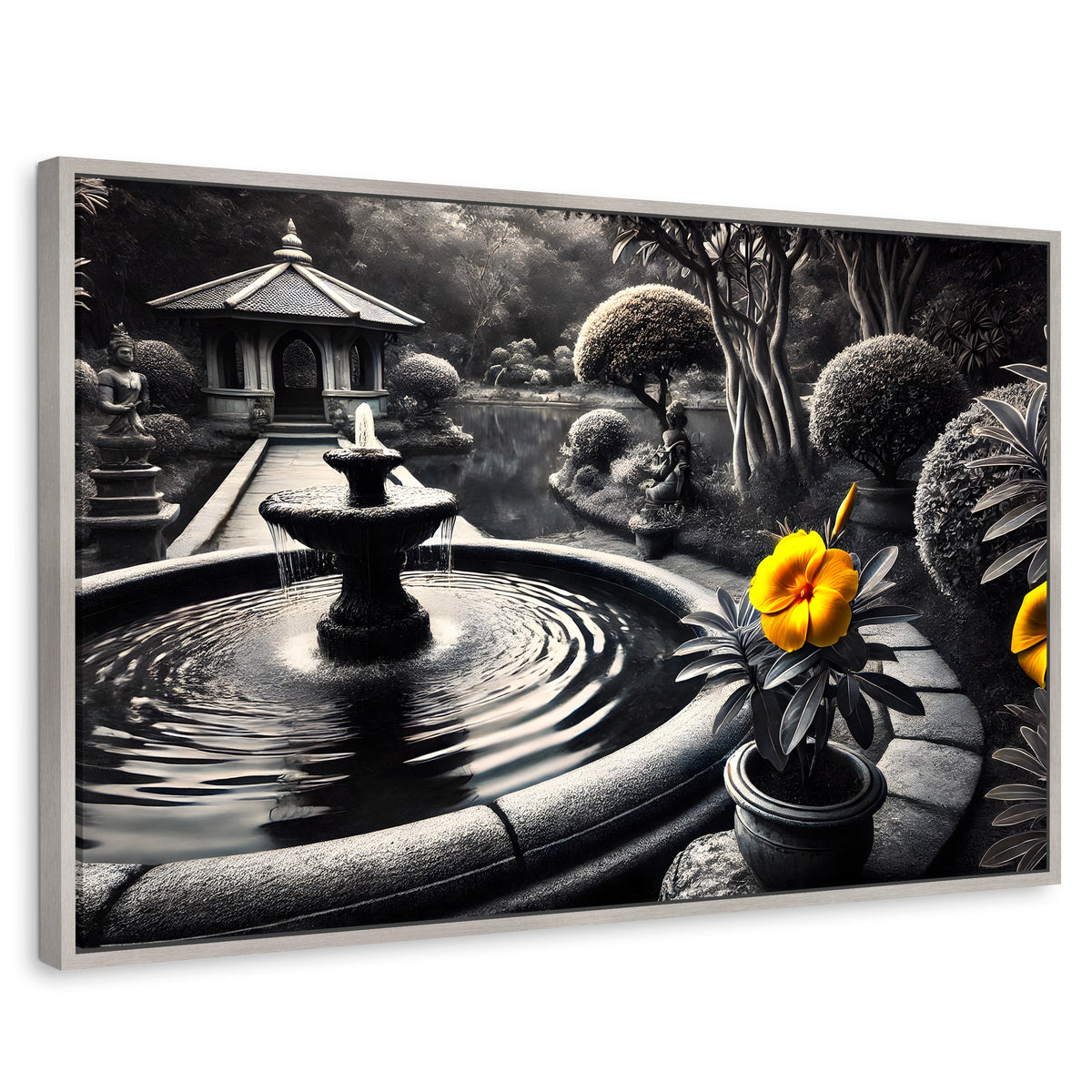 Cuadros Decorativos Canvas Revolution | Florecer Y Fluir | Rectangular | Portada | Marco Plateado