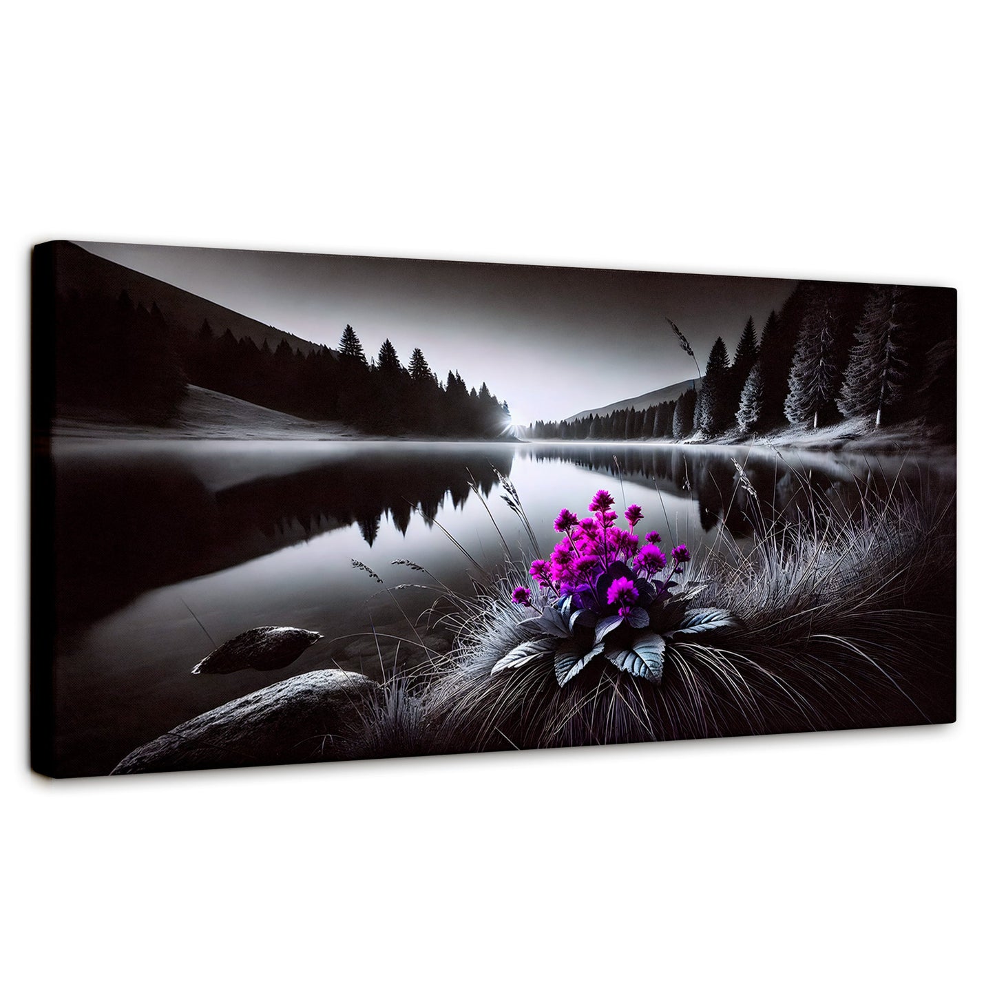 Cuadros Decorativos Canvas Revolution | Flores En El Agua | Panoramico | Portada | Marco SinMarco