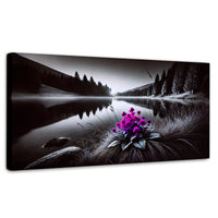 Cuadros Decorativos Canvas Revolution | Flores En El Agua | Panoramico | Portada | Marco SinMarco