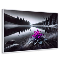 Cuadros Decorativos Canvas Revolution | Flores En El Agua | Rectangular | Portada | Marco Blanco