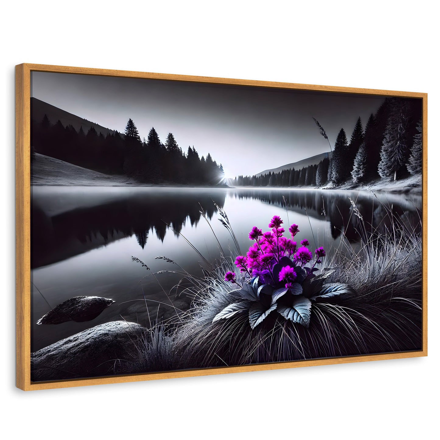 Cuadros Decorativos Canvas Revolution | Flores En El Agua | Rectangular | Portada | Marco Madera