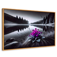 Cuadros Decorativos Canvas Revolution | Flores En El Agua | Rectangular | Portada | Marco Madera