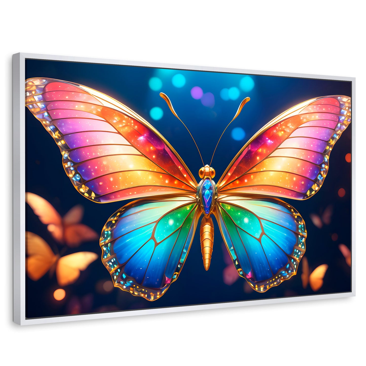 Cuadros Decorativos Canvas Revolution | Gemas En La Noche | Rectangular | Portada | Marco Blanco