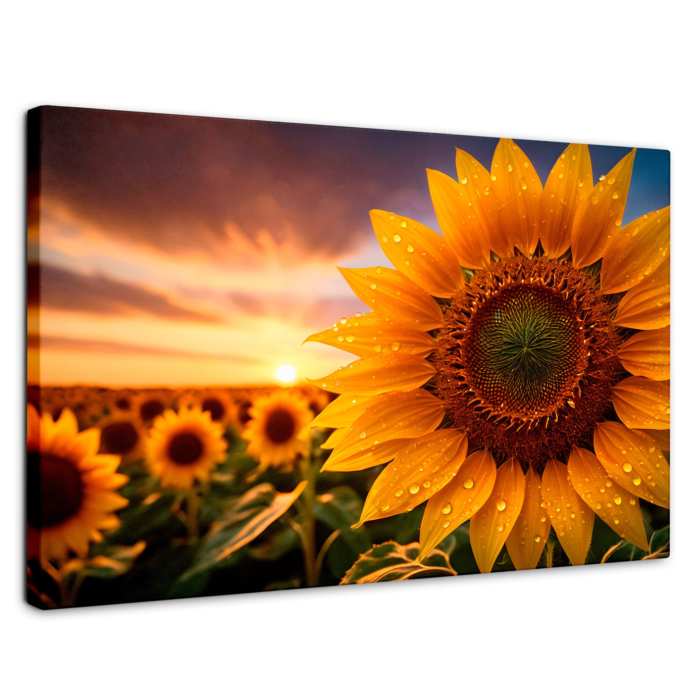 Cuadros Decorativos Canvas Revolution | Girasol Atardecer | Rectangular | Portada | Marco SinMarco