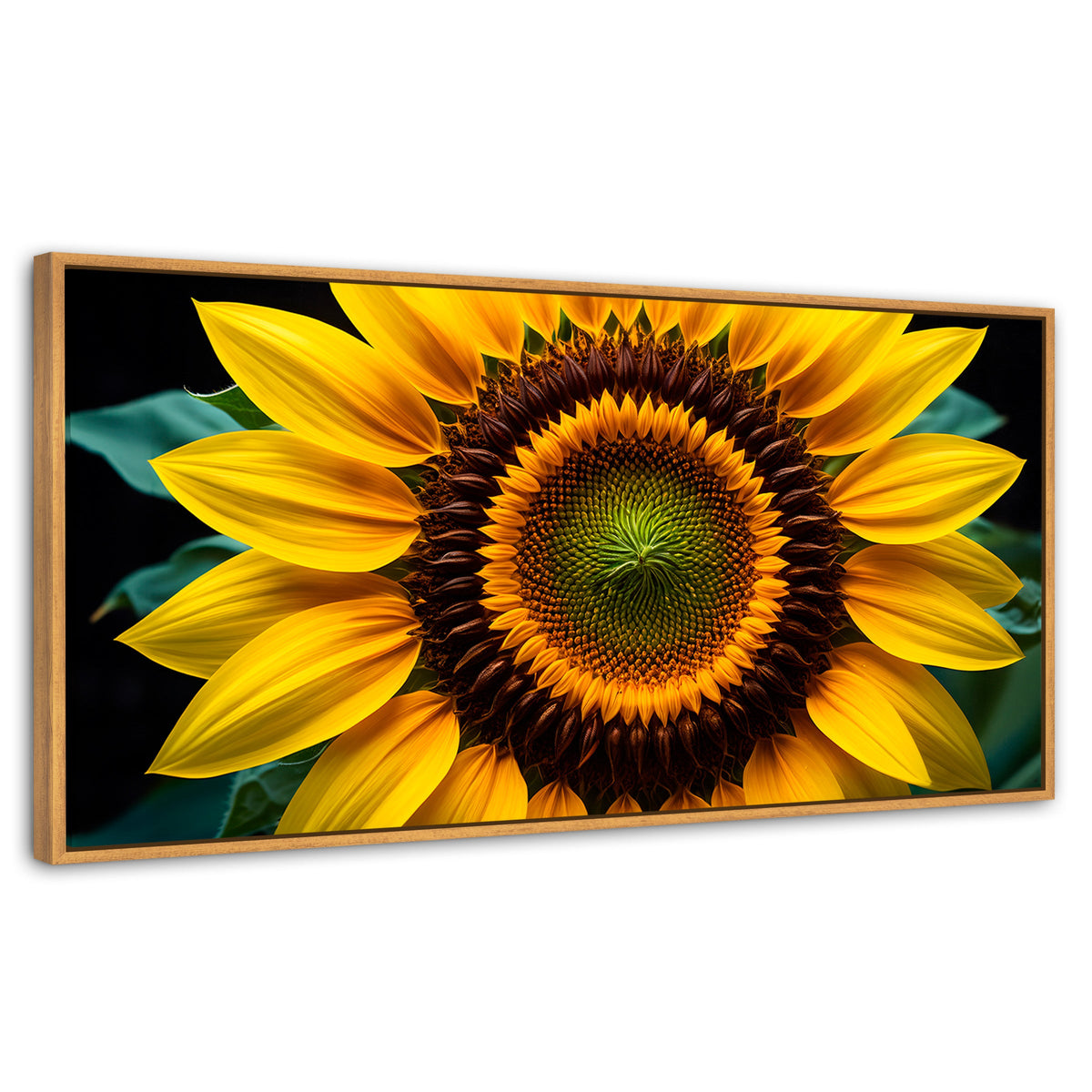 Cuadros Decorativos Canvas Revolution | Girasol Cercano | Panoramico | Portada | Marco Madera