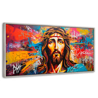 Cuadros Decorativos Canvas Revolution | Grafiti Sagrado | Panoramico | Portada | Marco Plateado