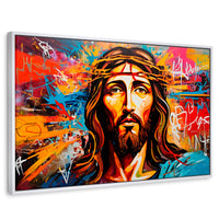 Cuadros Decorativos Canvas Revolution | Grafiti Sagrado | Rectangular | Portada | Marco Blanco