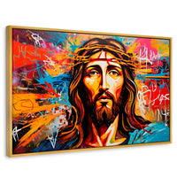 Cuadros Decorativos Canvas Revolution | Grafiti Sagrado | Rectangular | Portada | Marco Dorado