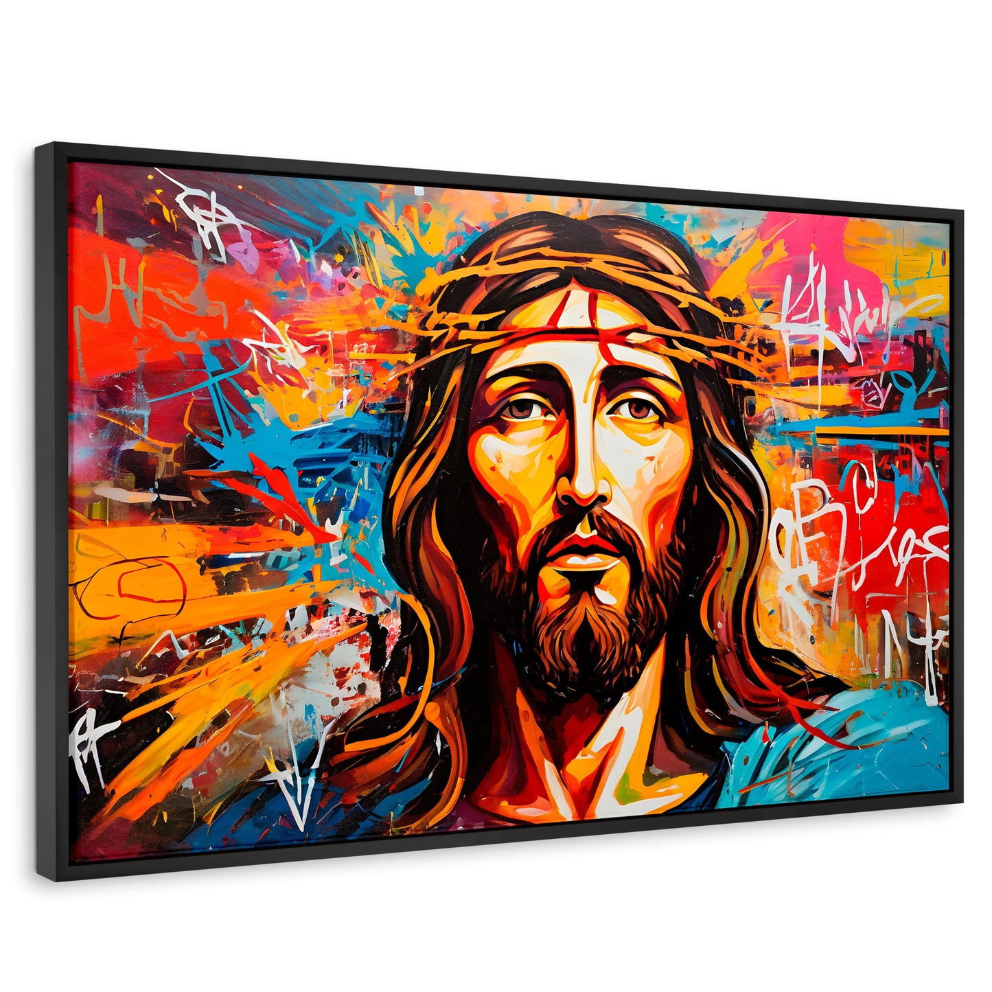 Cuadros Decorativos Canvas Revolution | Grafiti Sagrado | Rectangular | Portada | Marco Negro