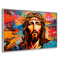 Cuadros Decorativos Canvas Revolution | Grafiti Sagrado | Rectangular | Portada | Marco Plateado