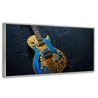 Cuadros Decorativos Canvas Revolution | Guitarra Celestial | Panoramico | Portada | Marco Blanco