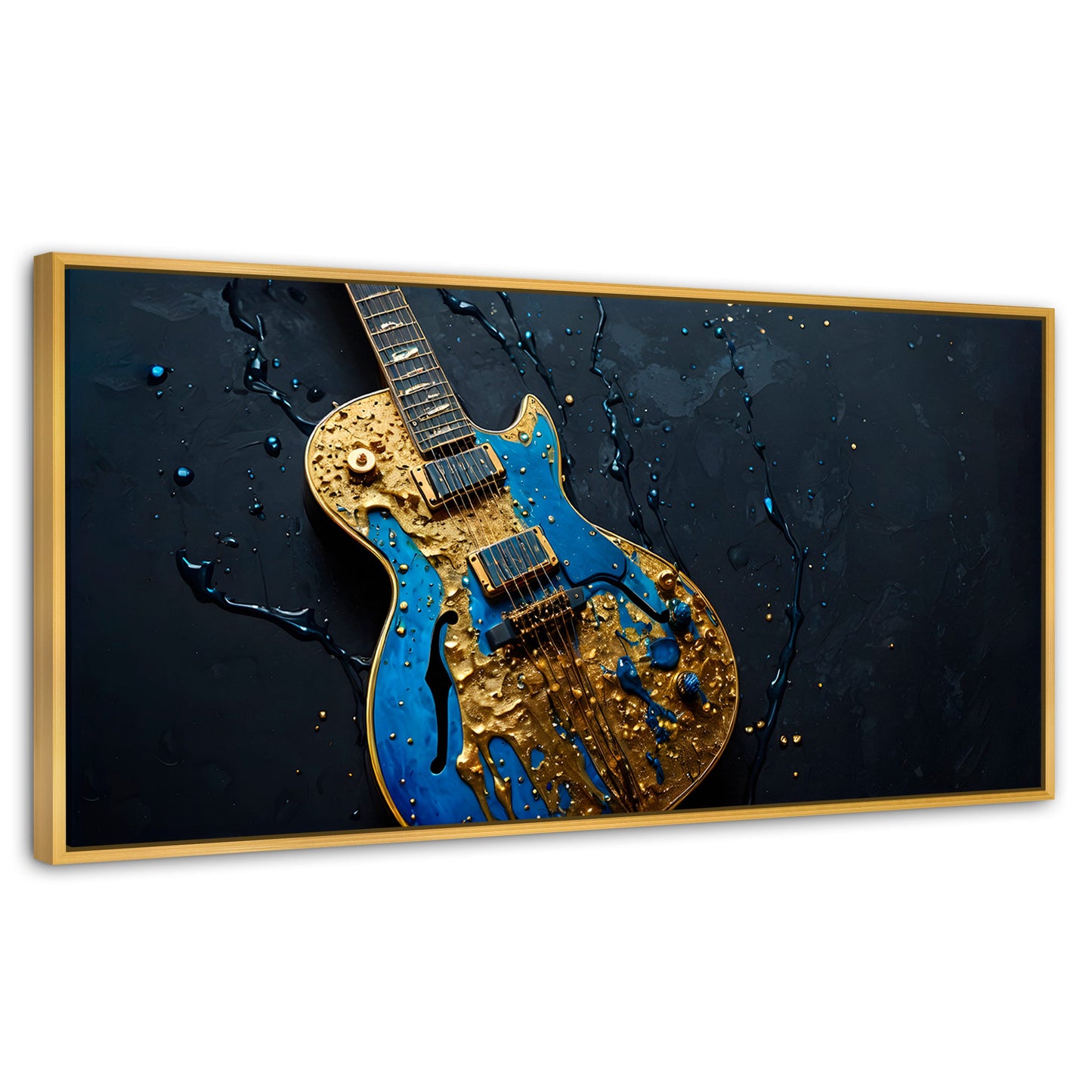 Cuadros Decorativos Canvas Revolution | Guitarra Celestial | Panoramico | Portada | Marco Madera
