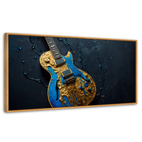 Cuadros Decorativos Canvas Revolution | Guitarra Celestial | Panoramico | Portada | Marco Negro