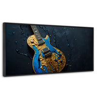 Cuadros Decorativos Canvas Revolution | Guitarra Celestial | Panoramico | Portada | Marco Plateado
