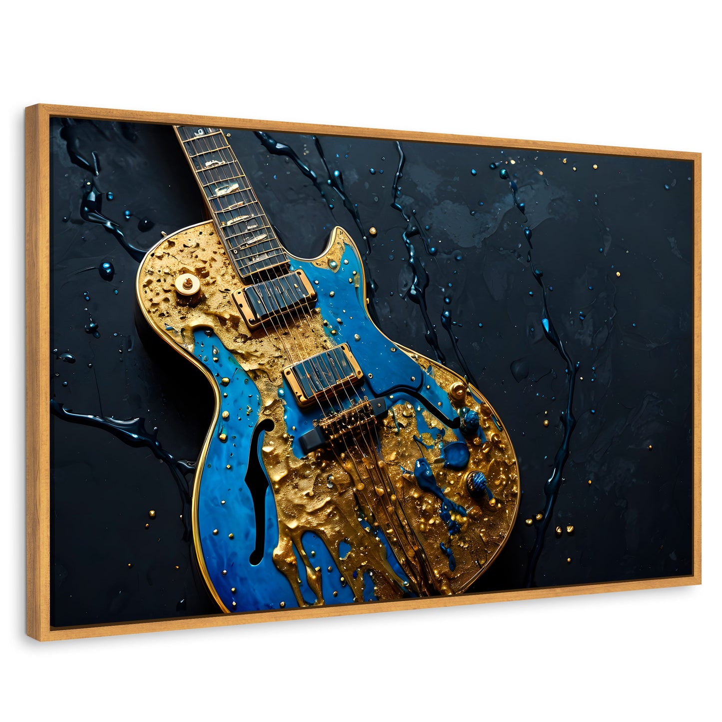Cuadros Decorativos Canvas Revolution | Guitarra Celestial | Rectangular | Portada | Marco Madera