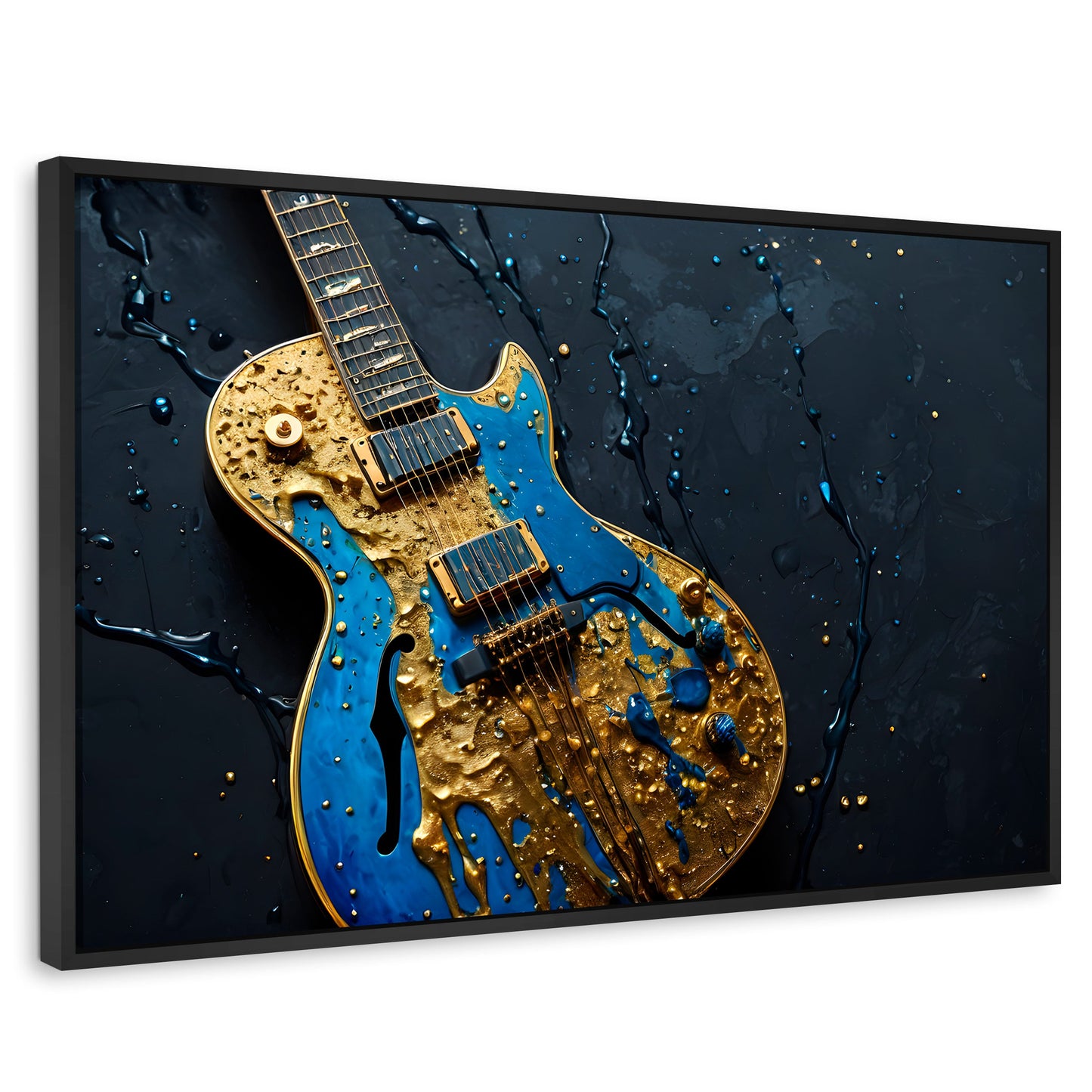 Cuadros Decorativos Canvas Revolution | Guitarra Celestial | Rectangular | Portada | Marco Negro