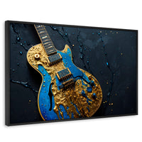 Cuadros Decorativos Canvas Revolution | Guitarra Celestial | Rectangular | Portada | Marco Negro