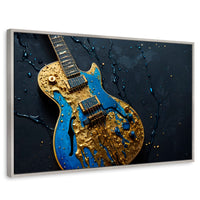 Cuadros Decorativos Canvas Revolution | Guitarra Celestial | Rectangular | Portada | Marco Plateado