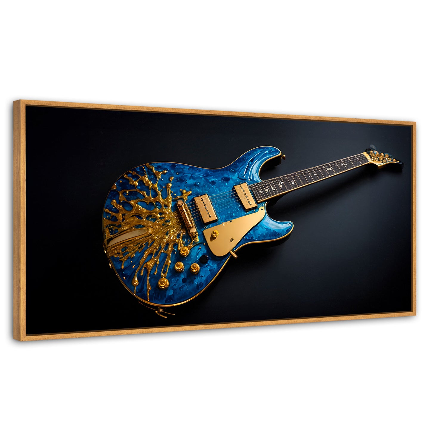 Cuadros Decorativos Canvas Revolution | Guitarra Estelar | Panoramico | Portada | Marco Negro