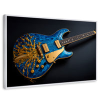 Cuadros Decorativos Canvas Revolution | Guitarra Estelar | Rectangular | Portada | Marco Blanco