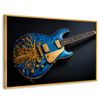 Cuadros Decorativos Canvas Revolution | Guitarra Estelar | Rectangular | Portada | Marco Dorado