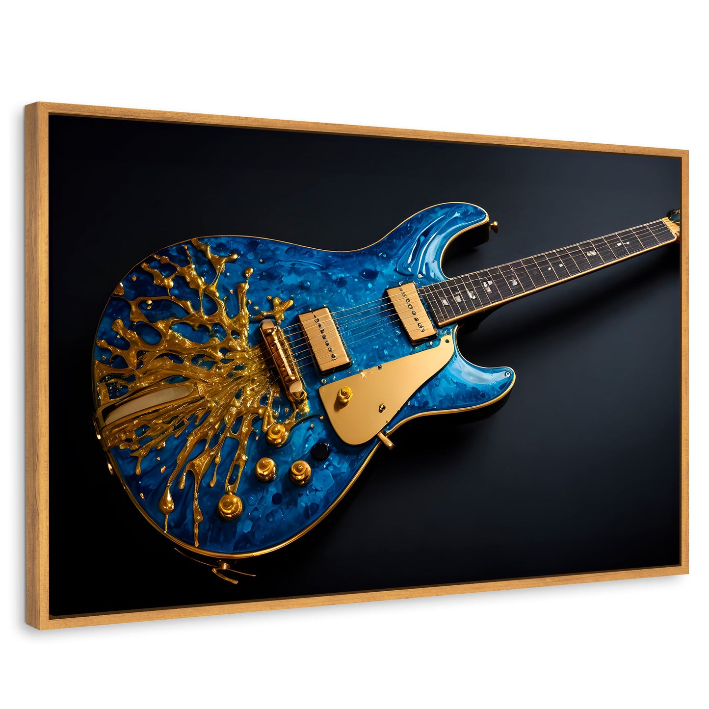 Cuadros Decorativos Canvas Revolution | Guitarra Estelar | Rectangular | Portada | Marco Madera