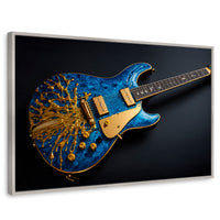 Cuadros Decorativos Canvas Revolution | Guitarra Estelar | Rectangular | Portada | Marco Plateado