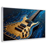 Cuadros Decorativos Canvas Revolution | Guitarra Luminosa | Rectangular | Portada | Marco Blanco