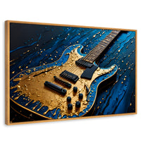 Cuadros Decorativos Canvas Revolution | Guitarra Luminosa | Rectangular | Portada | Marco Madera