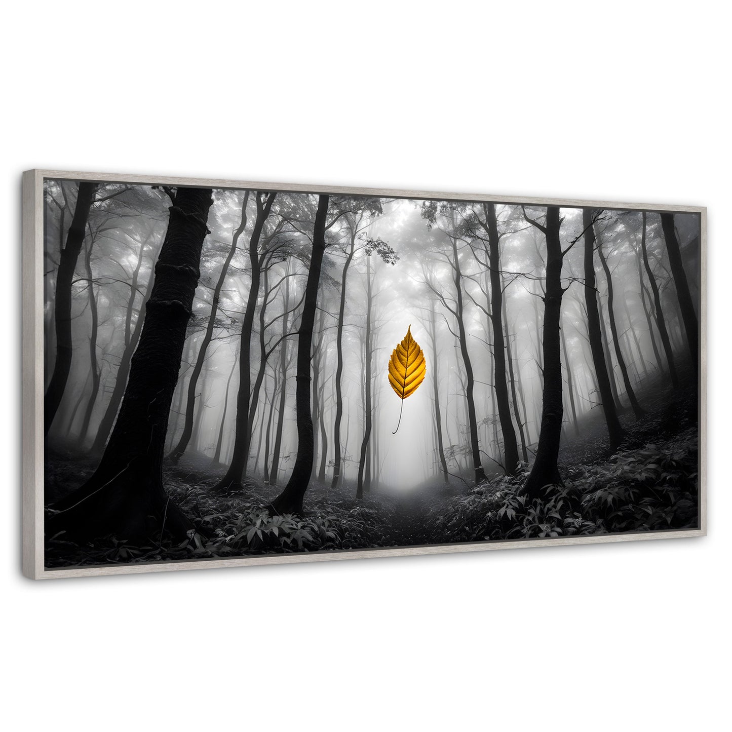 Cuadros Decorativos Canvas Revolution | Hoja En Silencio | Panoramico | Portada | Marco Blanco