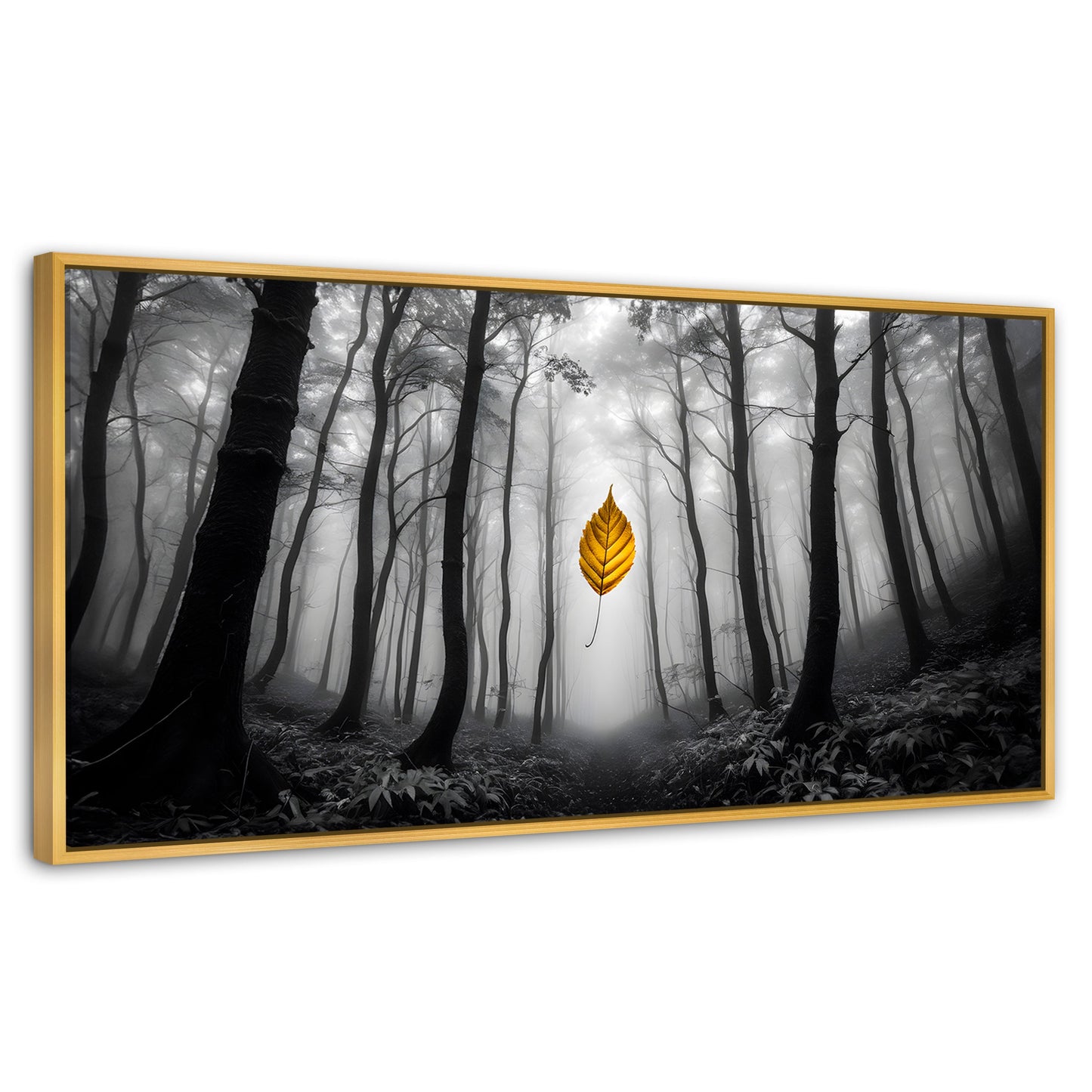 Cuadros Decorativos Canvas Revolution | Hoja En Silencio | Panoramico | Portada | Marco Madera