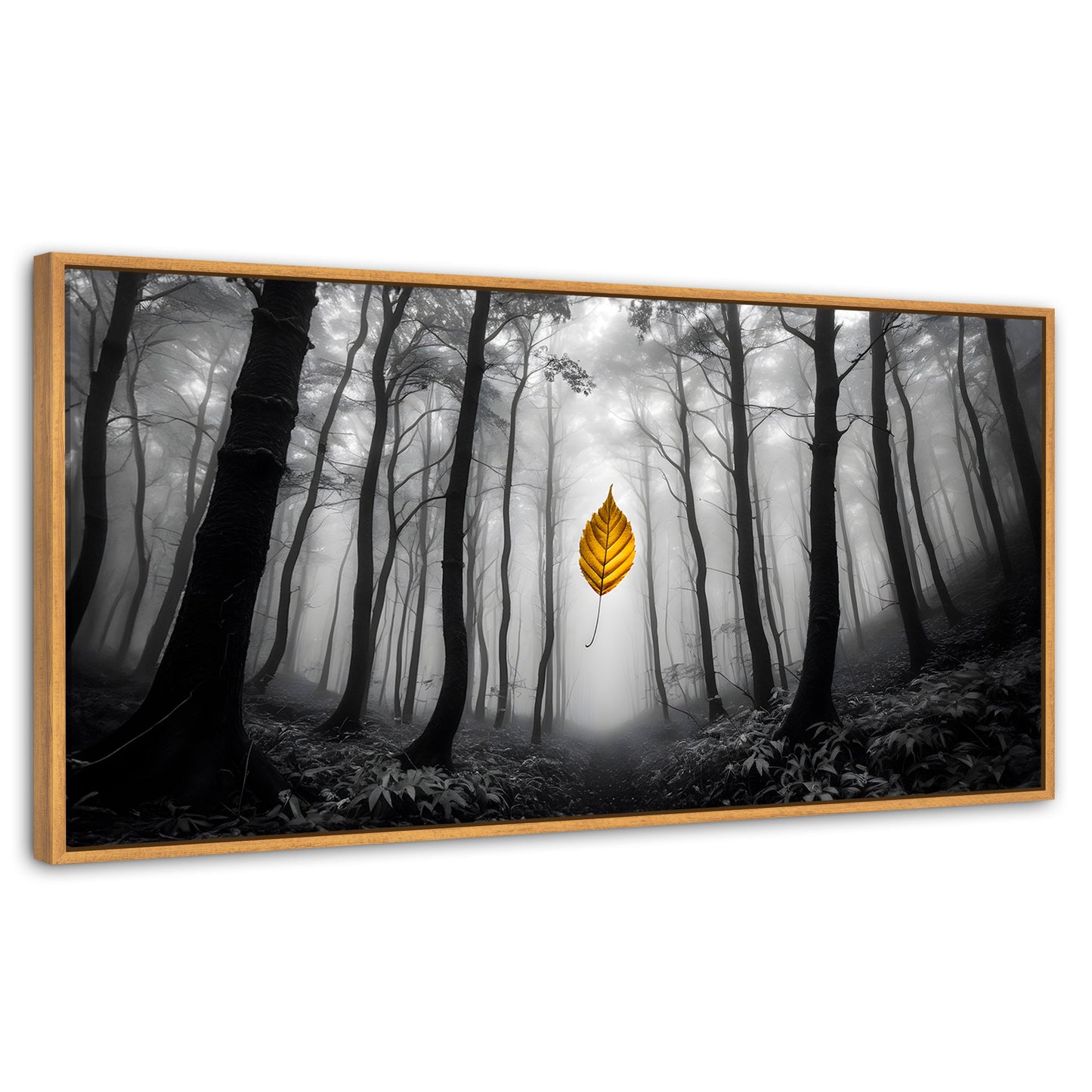 Cuadros Decorativos Canvas Revolution | Hoja En Silencio | Panoramico | Portada | Marco Negro