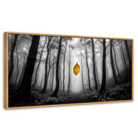 Cuadros Decorativos Canvas Revolution | Hoja En Silencio | Panoramico | Portada | Marco Negro