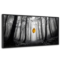 Cuadros Decorativos Canvas Revolution | Hoja En Silencio | Panoramico | Portada | Marco Plateado