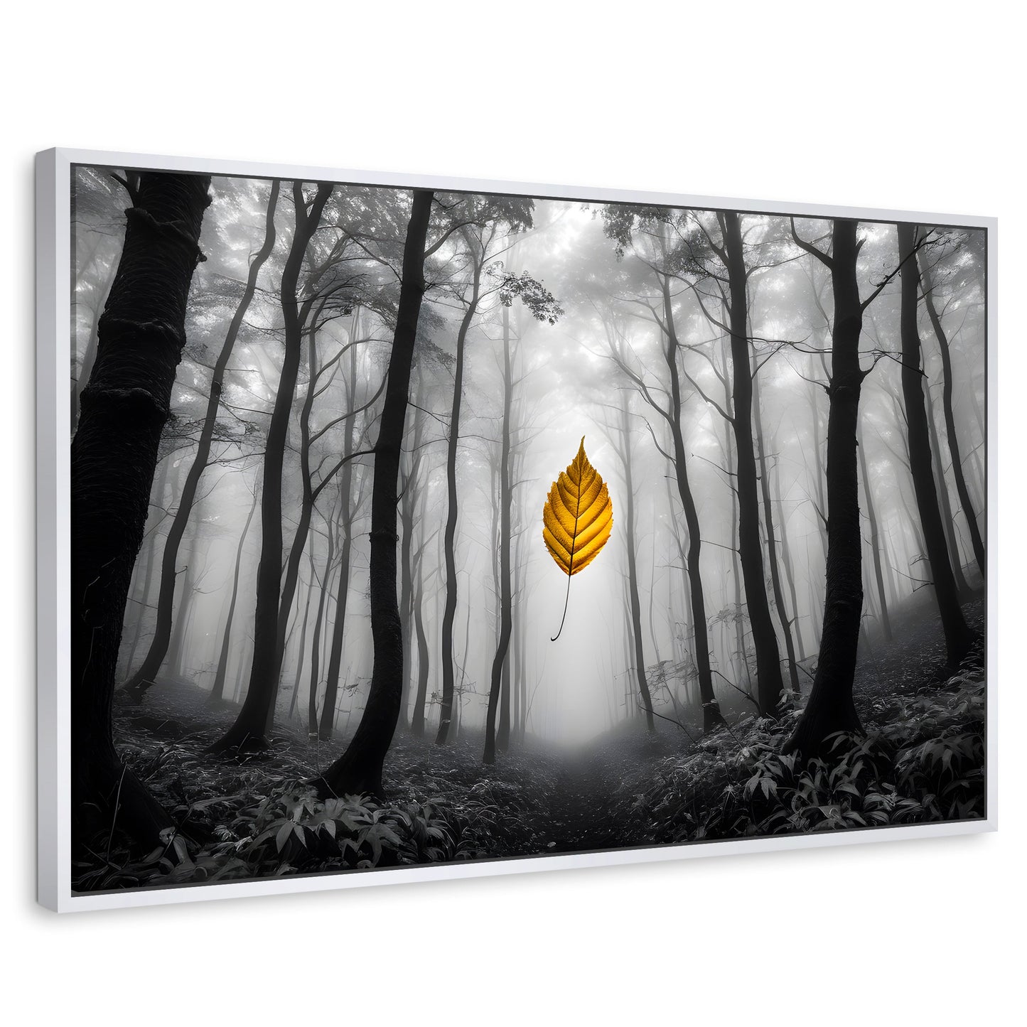 Cuadros Decorativos Canvas Revolution | Hoja En Silencio | Rectangular | Portada | Marco Blanco