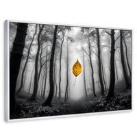 Cuadros Decorativos Canvas Revolution | Hoja En Silencio | Rectangular | Portada | Marco Blanco