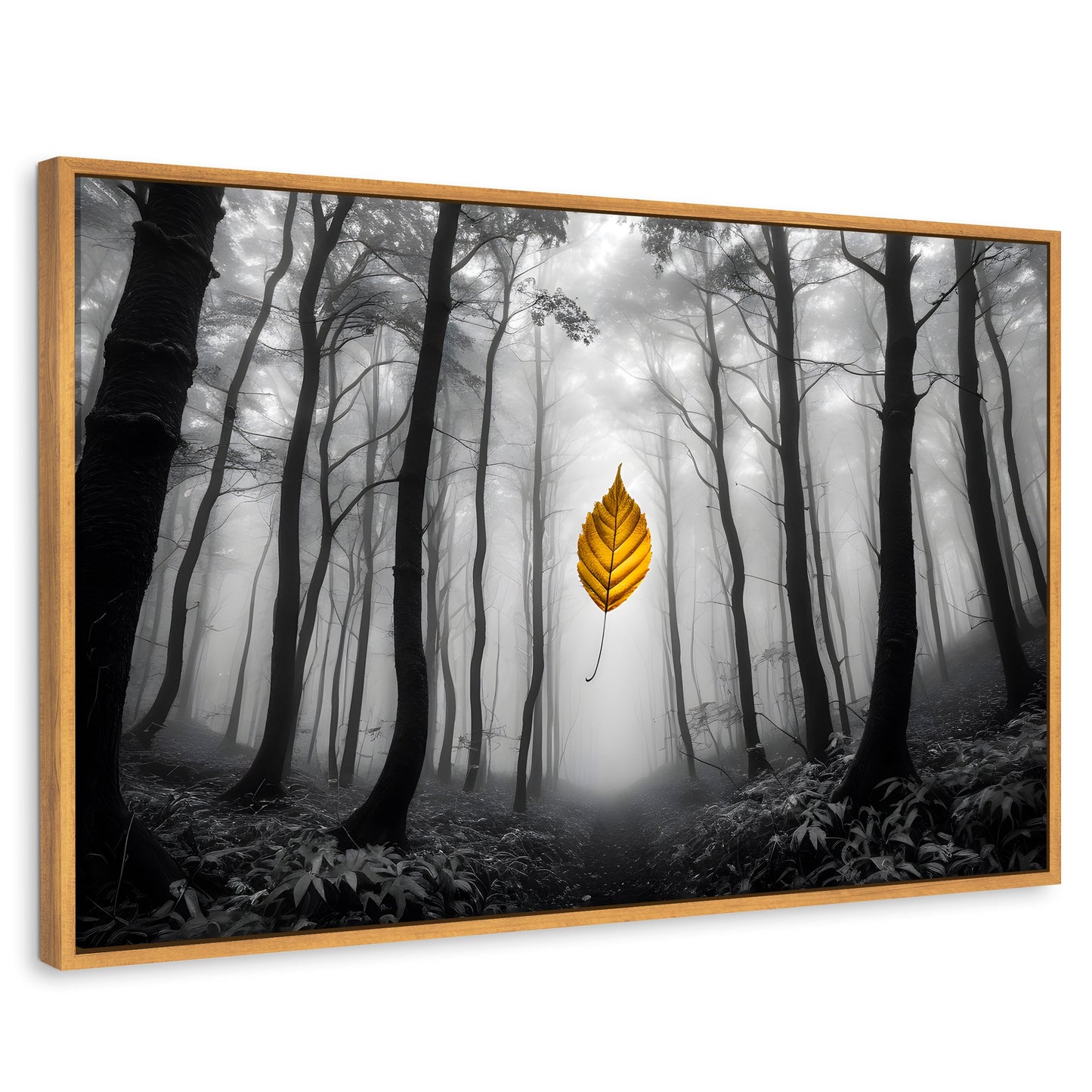 Cuadros Decorativos Canvas Revolution | Hoja En Silencio | Rectangular | Portada | Marco Madera