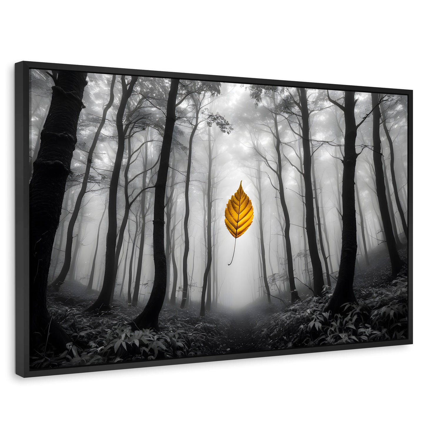 Cuadros Decorativos Canvas Revolution | Hoja En Silencio | Rectangular | Portada | Marco Negro