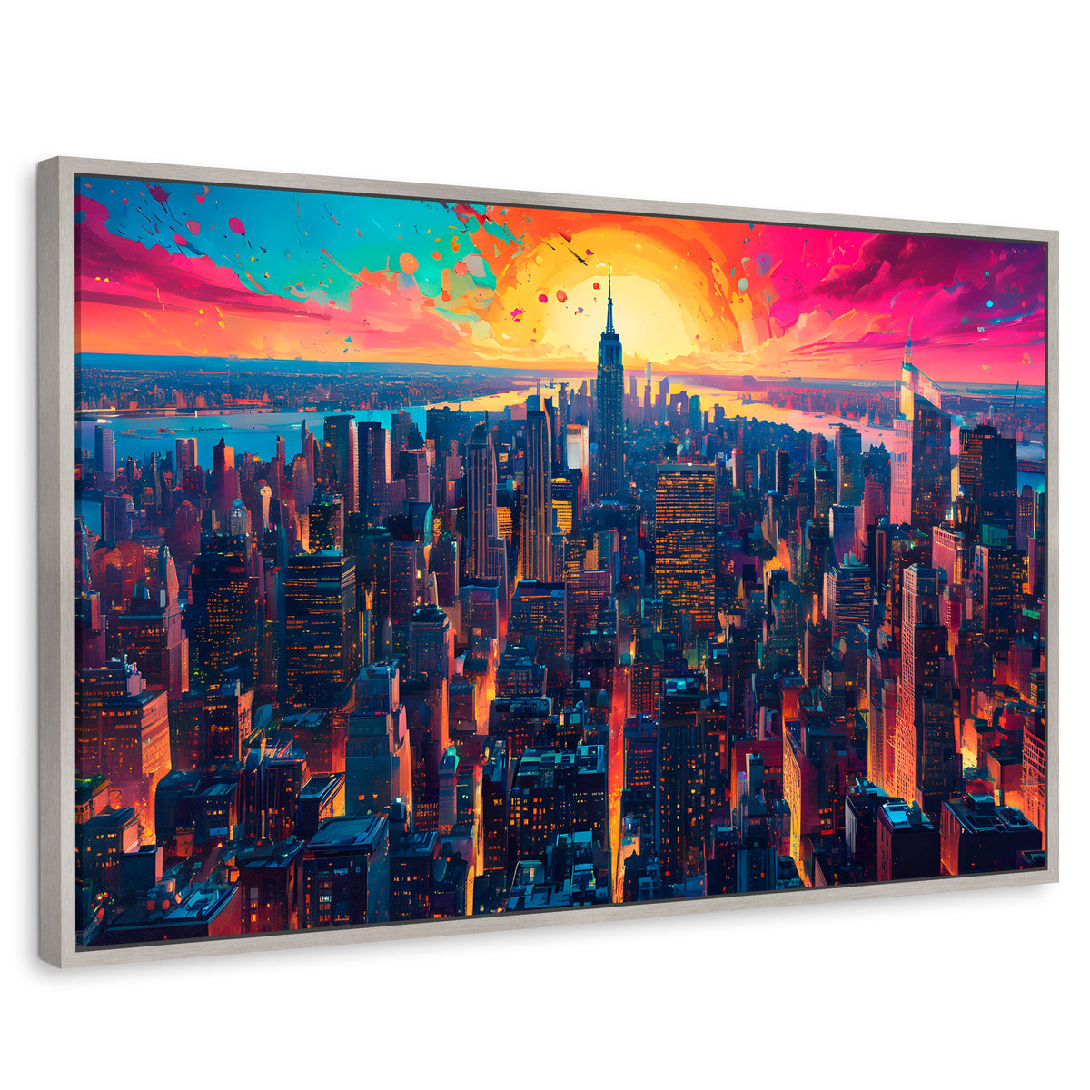 Cuadros Decorativos Canvas Revolution | Horizonte Vibrante | Rectangular | Portada | Marco Plateado