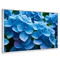 Cuadros Decorativos Canvas Revolution | Hortensia Azulada | Rectangular | Portada | Marco Blanco