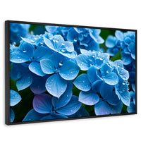 Cuadros Decorativos Canvas Revolution | Hortensia Azulada | Rectangular | Portada | Marco Negro