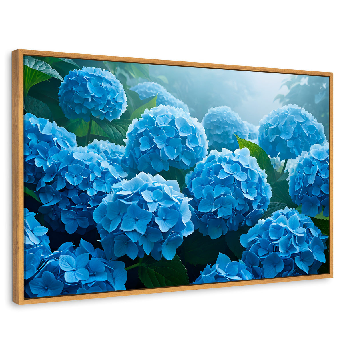 Cuadros Decorativos Canvas Revolution | Hortensias Azules | Rectangular | Portada | Marco Madera