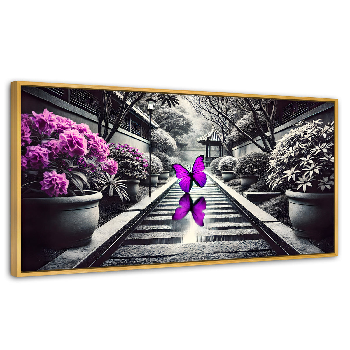 Cuadros Decorativos Canvas Revolution | Jardin En Vuelo | Panoramico | Portada | Marco Madera