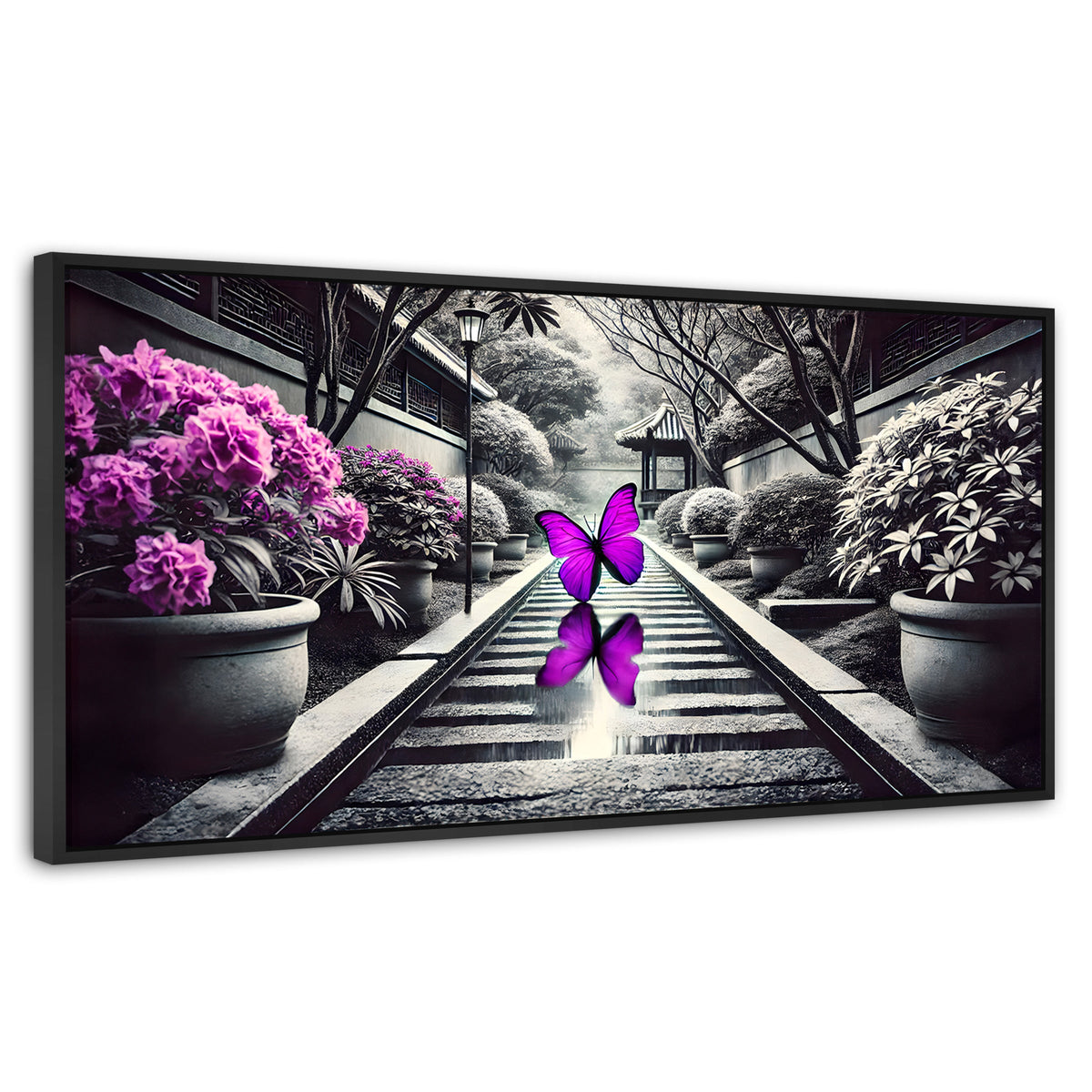 Cuadros Decorativos Canvas Revolution | Jardin En Vuelo | Panoramico | Portada | Marco Plateado