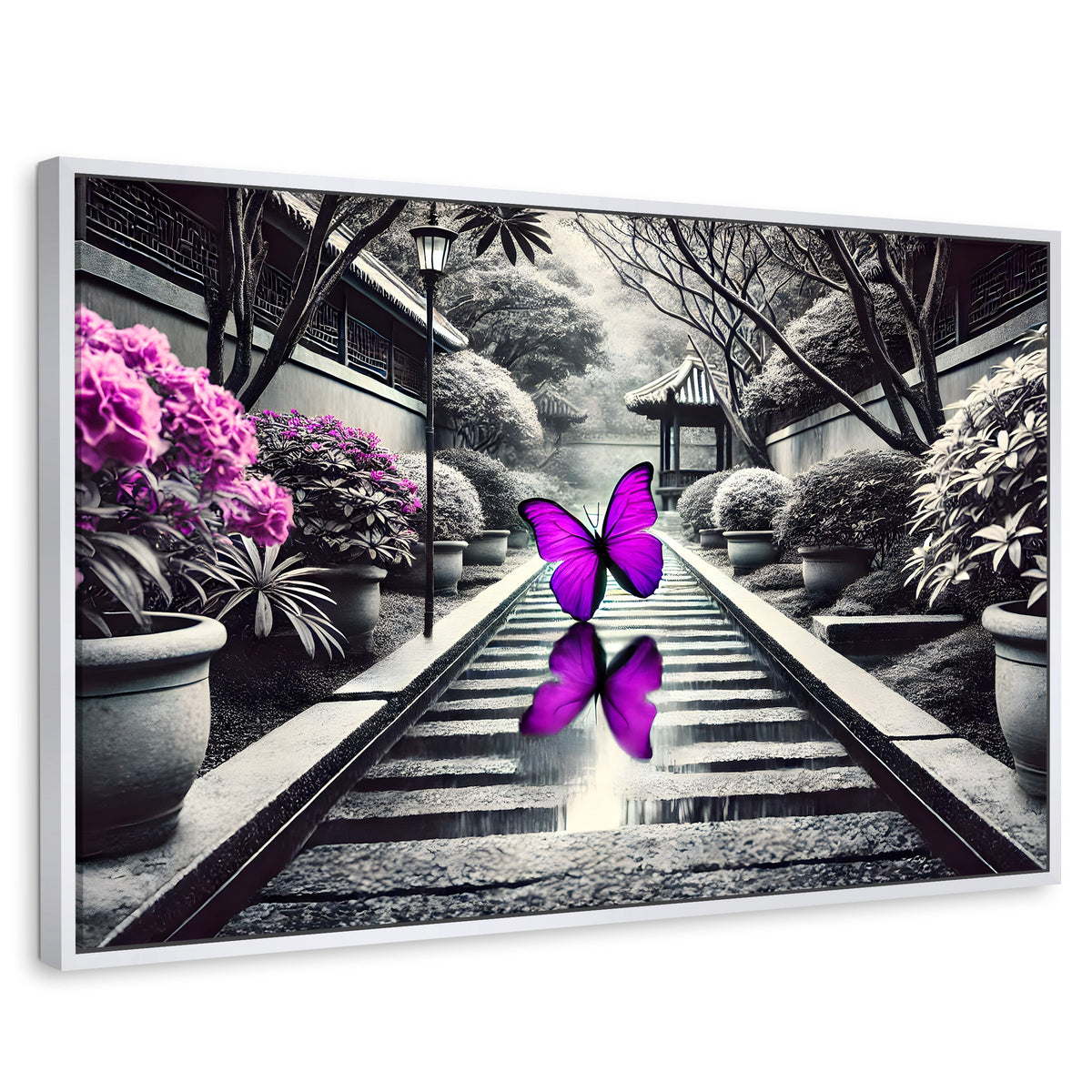 Cuadros Decorativos Canvas Revolution | Jardin En Vuelo | Rectangular | Portada | Marco Blanco